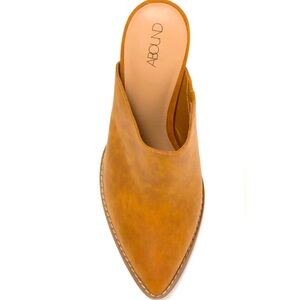 Abound Maya Block Heel Mule Size 8.5 Cognac Faux Leather